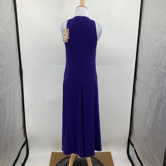 Soft Surroundings Dress Womens PS Small Petite Vibrant Purple Beaded Halter Maxi - Picture 7 of 16